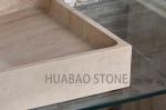 Rectangular Natural Rock Small Vessel Sink , Rock Marble Bathroom Sink Bowl
