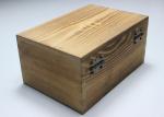 Retro Vintage Handmade Wooden Jewelry Box , Pine Unfinished Wood Box with dark