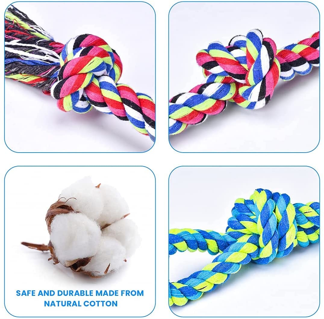 Indestructible Tough Rope Toys For Large Dogs 100% Cotton Teeth Cleaning