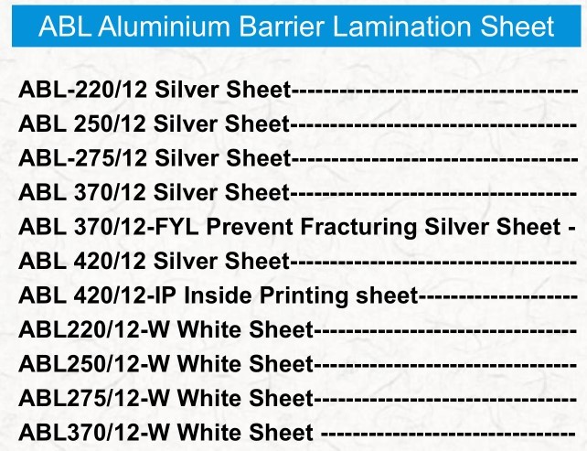 ABL Aluminium Barrier Laminate Tube Laminates