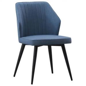 Wholesale Leather PU Upholstered Dining Chairs With Black Metal Legs from china suppliers