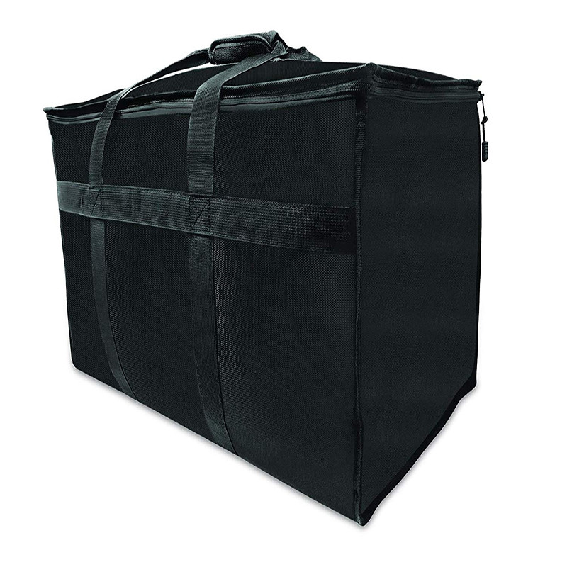 Black 600D Oxford Insulated Food Delivery Bags Beef Beer Preservation