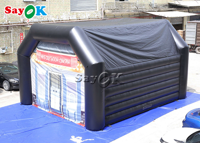 Outdoor Party Tent Customized Black 0.4mm PVC Inflatable Dome Tent For Events