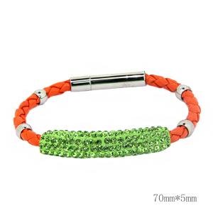 Wholesale Europ American Fashion Trendy Stainless Steel Geniune PU Leather Bracelet Bangle LBL213-5 from china suppliers