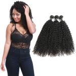 Natural Black Virgin Curly Hair Bundles / Curly Weave Human Hair 3 Bundles