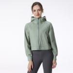 Black Yoga Sports Top Custom Women Running zipper Jacket Quick Dry