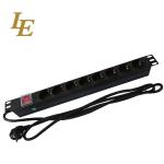 19 Inch Aluminum Black 6ways 8outlets Europe Germany Type Power Distribution