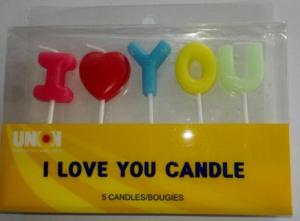 Wholesale I LOVE YOU letters candles birthday cake candles Wedding Cake candles from china suppliers