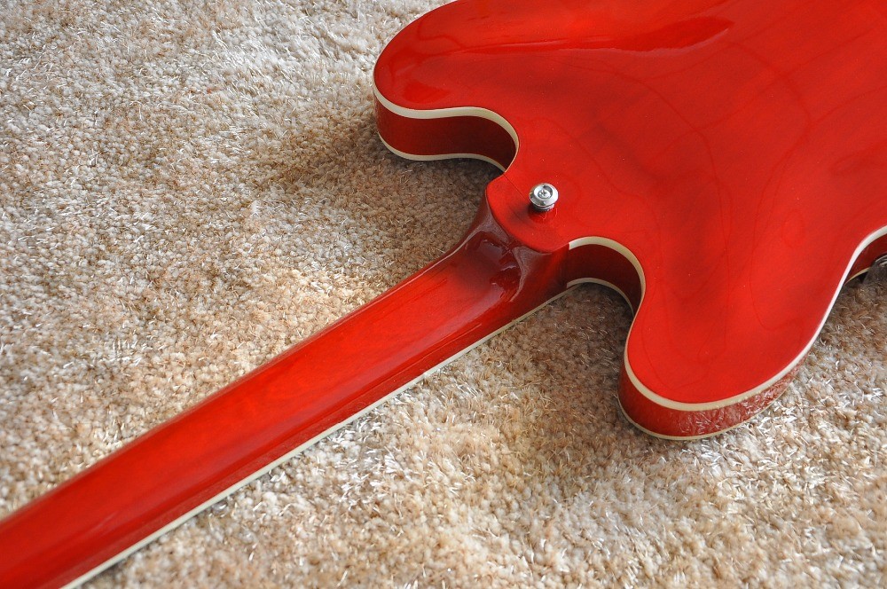 Factory supply Red G es335 electric jazz guitar semi-hollow arched top ES 335 jazz guitar