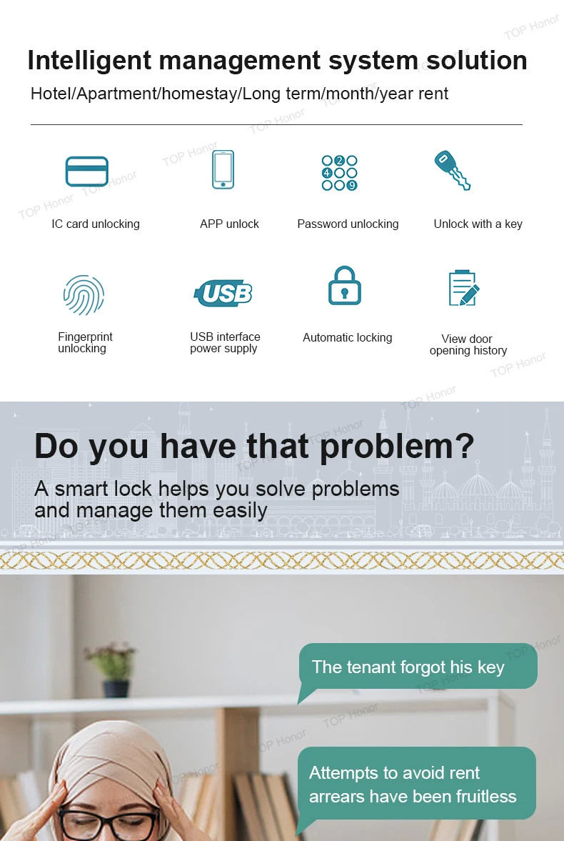 TTLock Smart Residential Electronic Door Locks Fingerprint Code Card Key Access Tuya App