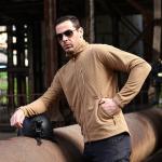 Woodland Camouflage Men's Polar Fleece Combat Jacket for Winter Outdoor