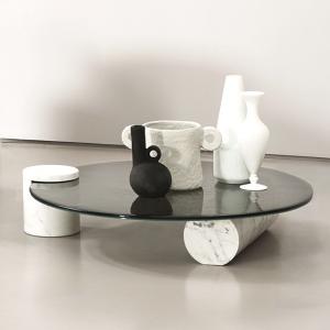 Wholesale Modern Tempered Glass Top Coffee Table Nordic Minimalist Style 110cm from china suppliers