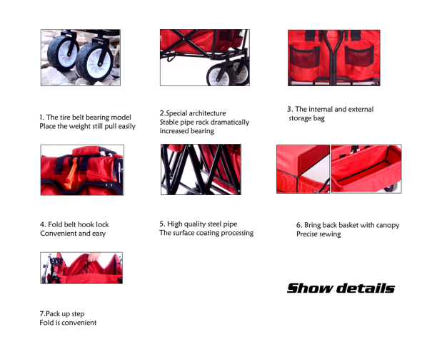 Portable Folding Cart Trolley Lightweight Convenient For Shopping Mall