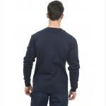 Navy Knitted Long Sleeve FR Work Shirts Cotton Arc Rated CAT2