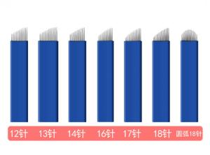 Wholesale 12, 13, 14, 16, 17, 18 and 18U Blue Microblading Disposable and Sterile Tattoo Needles from china suppliers