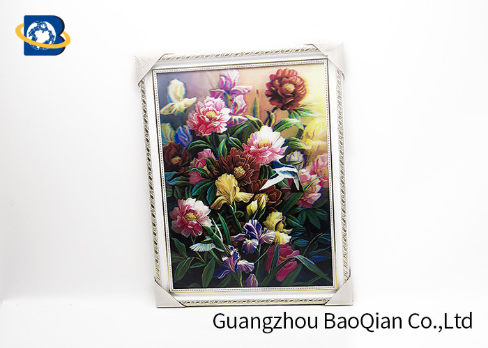 PET / PP 3D Lenticular Pictures Printing Beauiful Flower Pattern For Home Decoration