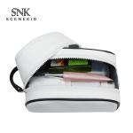 Reusable White PU Cosmetic Bag With Digital Printing Logo