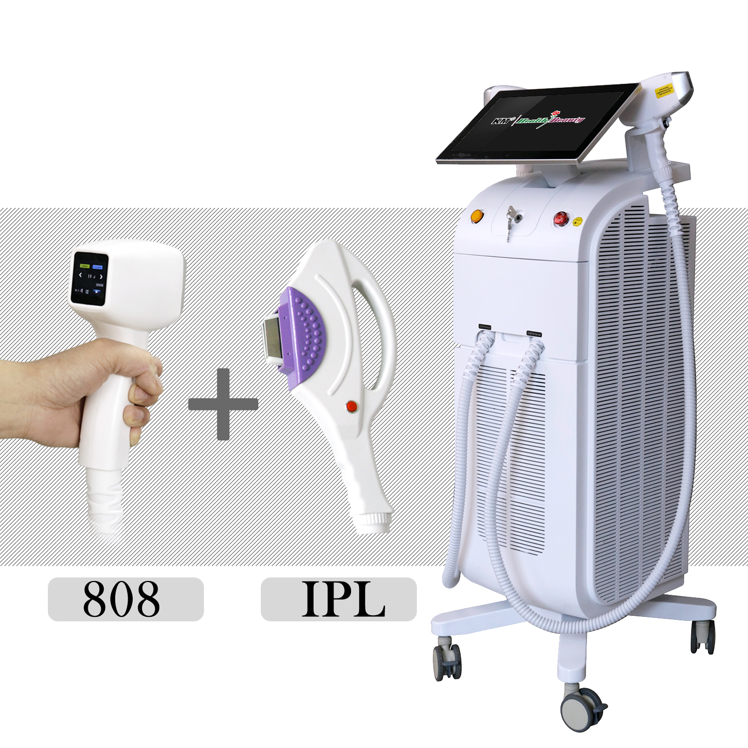 3 In 1 Diode Laser Hair Removal Machine , ND YAG IPL Skin Rejuvenation Equipment