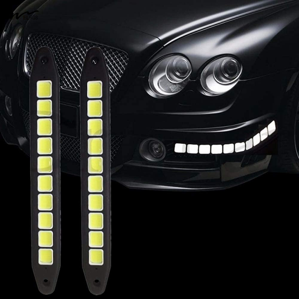 Waterproof COB DRL Fog Lights for Car 2Pcs High Power LED Daytime Running Light Strip