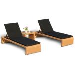 PE Rattan Chaise Lounge chairs Leisure Aluminium Outdoor Garden patio beach
