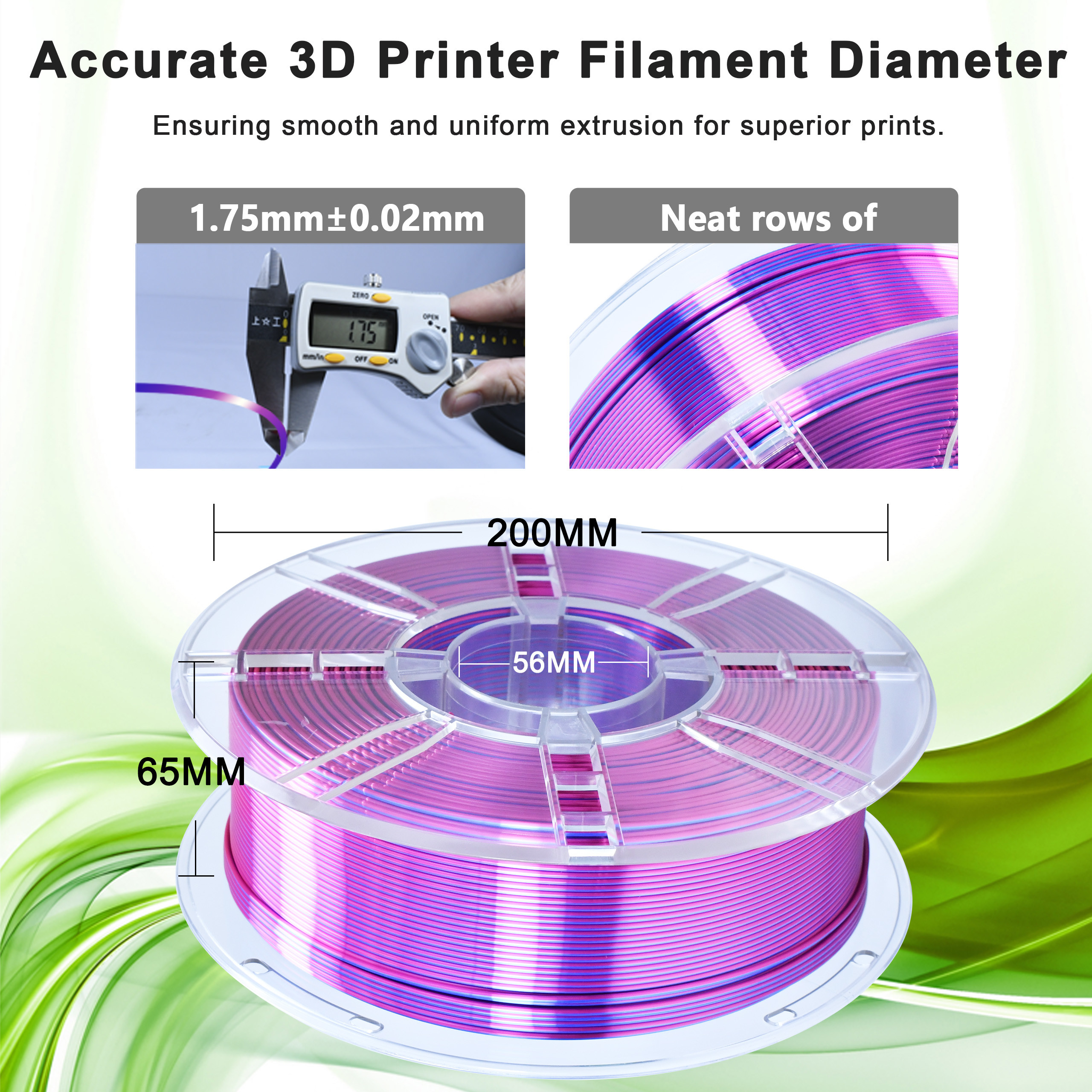 PLA Silk Dual Color 3D Printing Filament Blue Purple 1.75mm 1kg PLA 3D Printing Filament