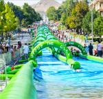 Customized Commercial Extra long slide PVC inflatable water slide for adult