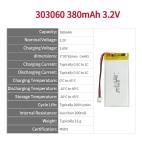 High Capacity 303060 380mAh 3.2V LiFePo4 Battery Manufactory LiFePO4 Battery