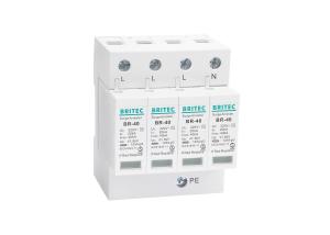 Wholesale IEC61643 40KA 4 Poles AC Electrical Surge Protector Lightning Protection from china suppliers