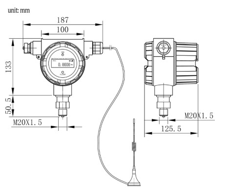CE Approved Wireless Pressure Transmitter PT701 GPRS Liquid Compatible Stainless Steel