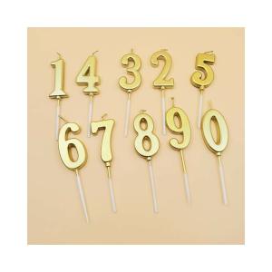 Wholesale Champagne Gold Birthday Candles Number 0-9 Cake Topper Happy Birthday Decoration For Women Men Girls Boys Party from china suppliers