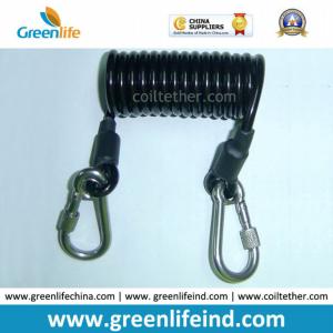 Wholesale Carabiners Black Short Length Coiled Cable Tool Lanyard Tether from china suppliers