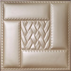 Wholesale Fire Resistant 3D Wall Decor Panels , Carved Faux Leather Wall Tiles from china suppliers