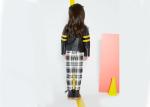 Classical Kids Girls Clothes Girl Fashion Suit Black And White Grid Stripe