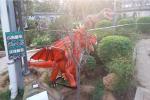 Outdoor Natureal Life Size Dinosaur Statue , Dinosaur Lawn Sculpture For Square
