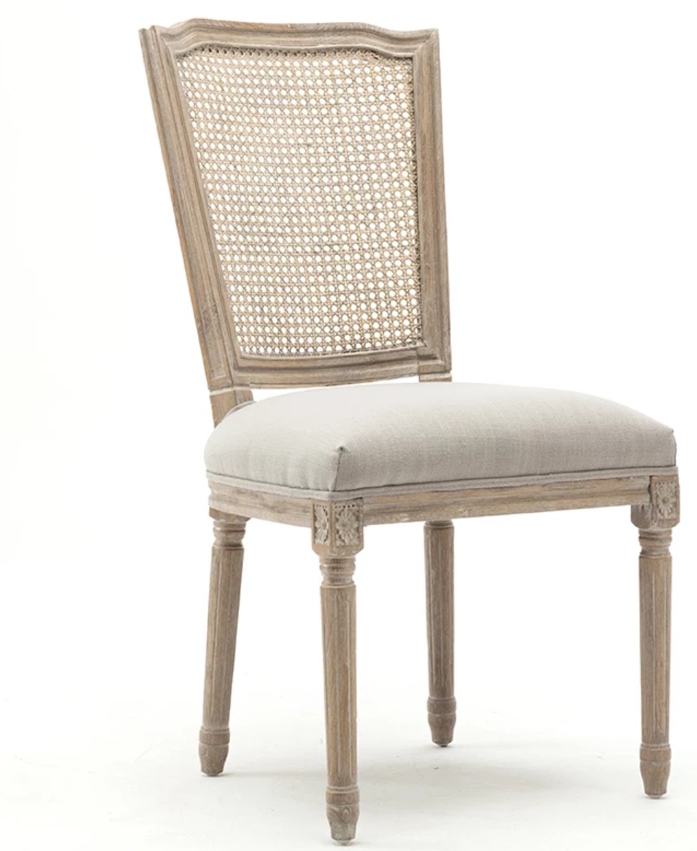 Cane back wooden craved oak linen fabric wedding chair popular for party hire and rental