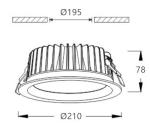 30W 40W 50W SMD downlight Aluminium PC downlight 8 inch led downlight fixed