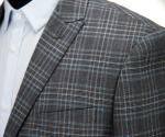 Dark Mens Grey 2 Piece Suit Business , Slim Fit Tailored Suits Zipper Fly