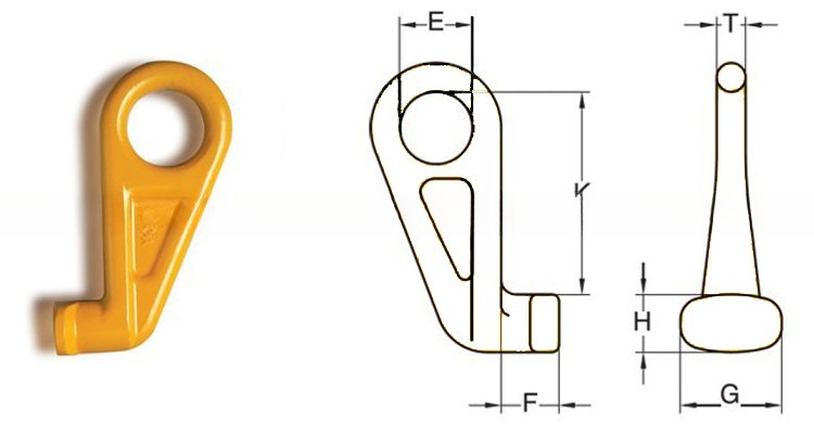 High Strength Forged Steel 12.5T Container Side Lifting Lug with Painting Finish Shipping Container