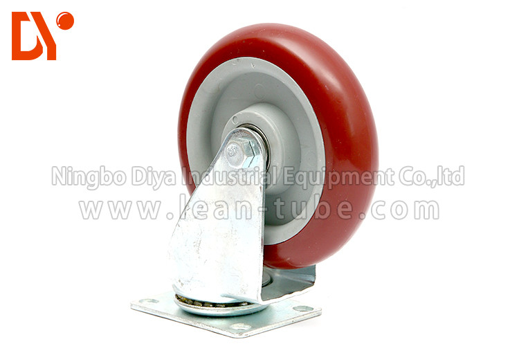 Flat Industrial Caster Wheels Nylon Material White / Black Color Universal Style