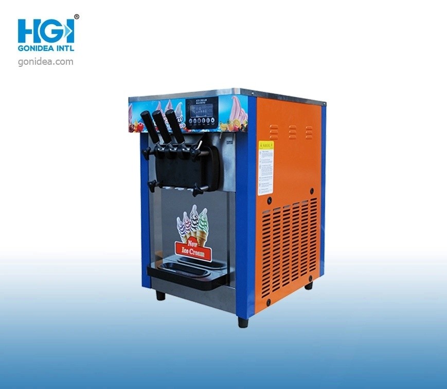 Stainless Steel Table Model Three Flavor Soft Ice Cream Machine Bql-918