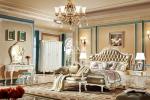 European Luxury Royal Antique Wooden Carving Bedroom Furniture King Size Bed