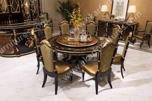 Wholesale Alibaba wholesale Italy antique wooden round rotating dining table TN-029N from china suppliers