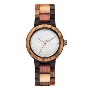 Wholesale 1.65 Inch Wooden Wrist Watch 3BAR Quartz Female Wooden Dial Blue White from china suppliers