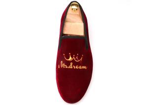 Wholesale OEM Mens Velvet Loafers Embroidered Flat Casual Shoes Male Footwear For Party from china suppliers