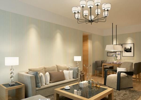 Modern Contemporary Wall Coverings / Breathable Striped Wallpaper for Living