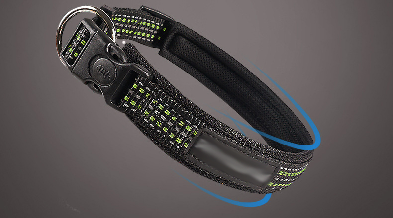 Black Flashing Luminous Dog Collar Custom S M L LED Light Up Dog Collar