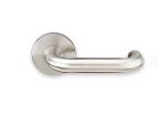 Satin Stainless Steel Door Handle With 53 * 6.5mm Rose Design Fire Tested