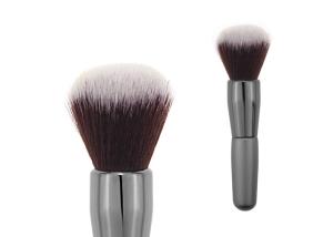 Wholesale Flat Paint Foundation Contour Blush Brush Nylon Hair Grey Wooden Handle Aluminum from china suppliers