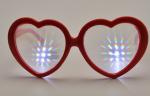 Hony Heart Shape Plastic Diffraction Glasses For Night Club