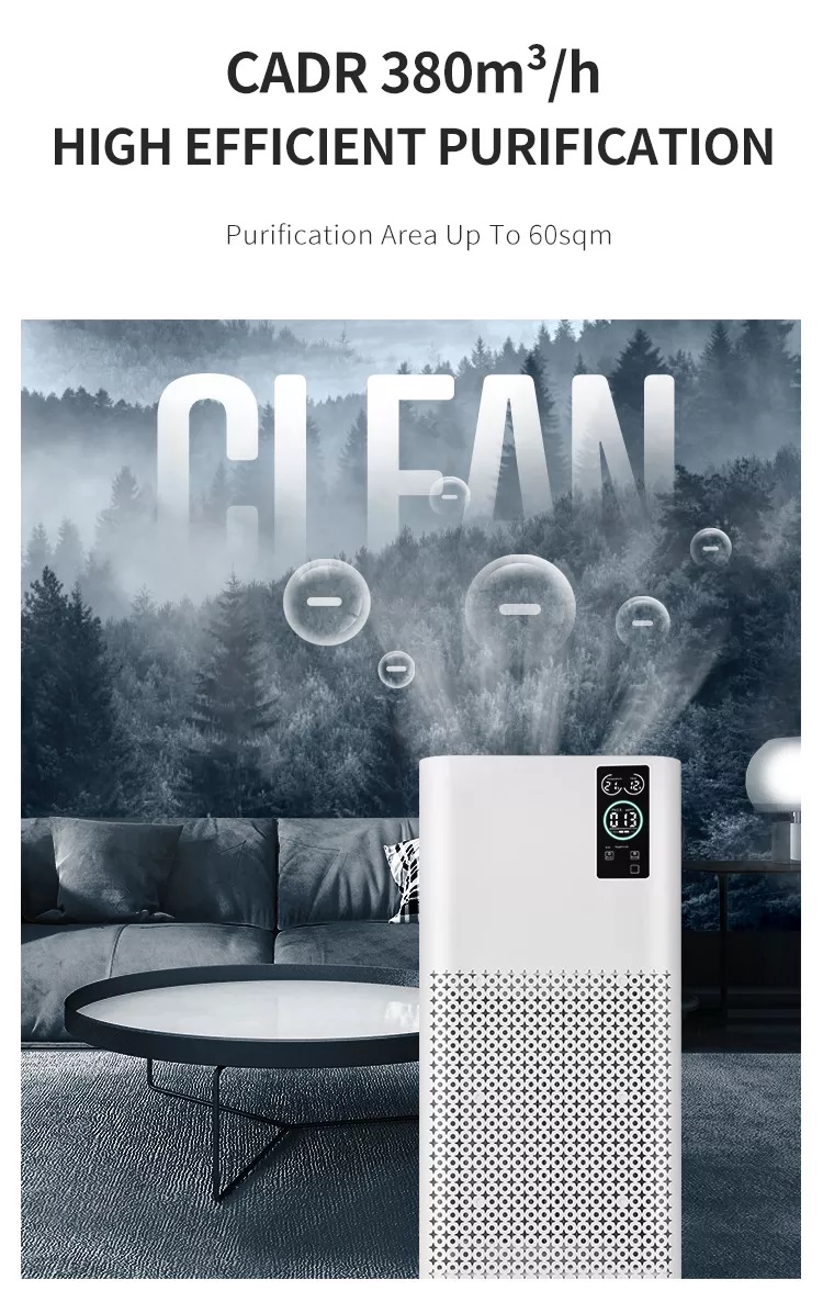 Household WIFI Air Purifiers Air Ionizer Ozone Free Room Hepa Filter Smart Touch Control Home Air Purifier Equipment